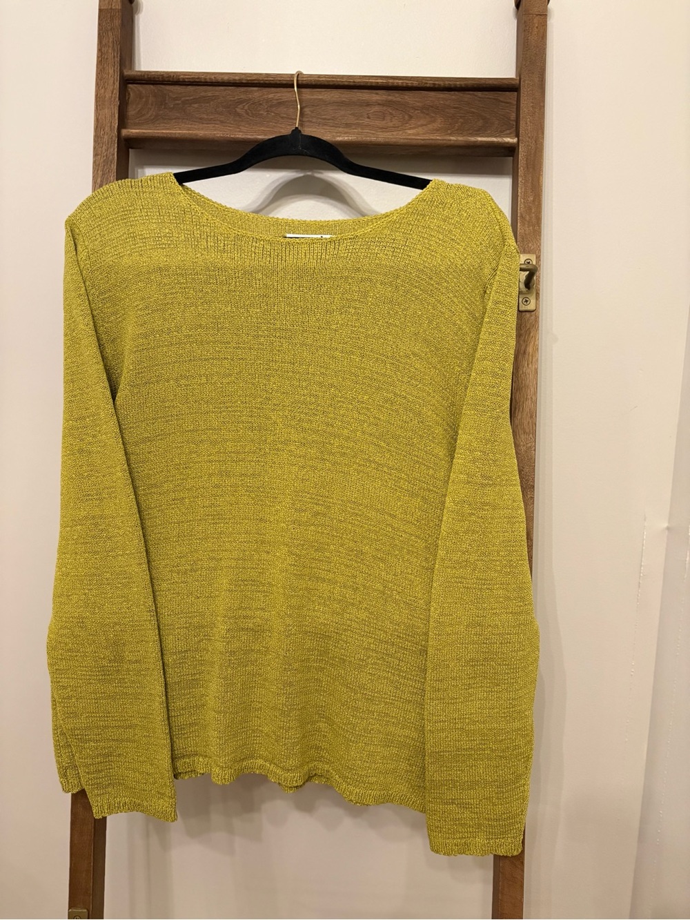 Chico's Mustard Crewneck Sweater Silk